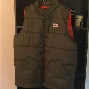 Penfield Reversible vest, Army Green & Orange.